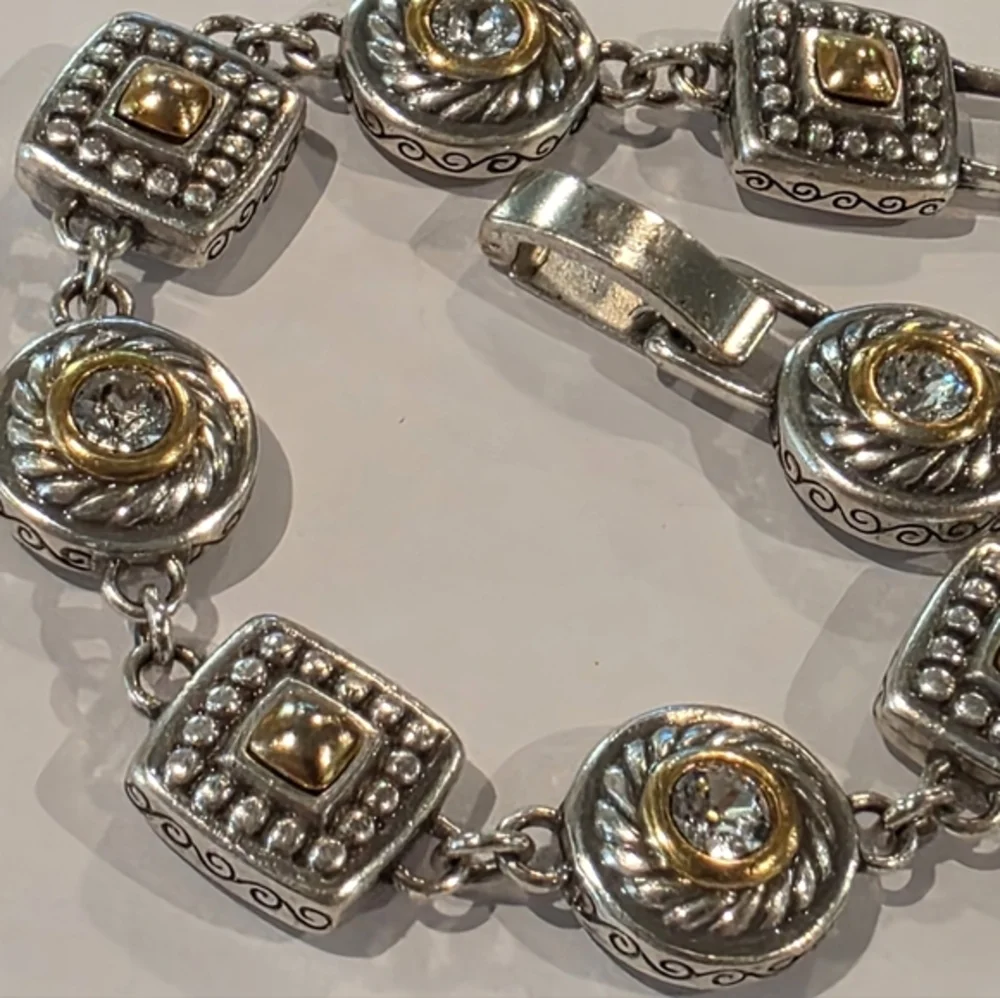 Brighton Heiress Silver and‎ Gold Plated Swarovski Crystal Bracelet